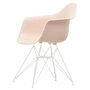 Vitra Eames Plastic Armchair DAR - RE, wit / lichtroze (witte viltglijders)