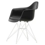 Vitra Eames Plastic Armchair DAR - RE, wit / diepzwart (witte vilten glijders)