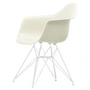 Vitra Eames Plastic Armchair DAR - RE, wit / kiezel (glijders van wit vilt)