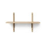 Ferm Living - Sector wandplank enkel, 54 cm, eik/messing zwart