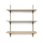 Ferm Living - Sector wandrek drievoudig, 87 cm, eiken / messing zwart
