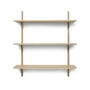 Ferm Living - Sector wandrek drievoudig, 87 cm, eik/messing