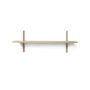 Ferm Living - Sector wandplank enkel, 87 cm, eik/messing