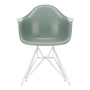 Vitra - Eames glasvezel fauteuil dar, wit / eames zeeschuimgroen (viltglijders wit)