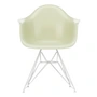 Vitra - Eames fibreglass fauteuil dar, wit / eames perkament (vilt glijders wit)