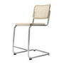 Thonet - S 32 VHT barkruk SH 64 cm, chroom / beuken naturel / vlechtwerk met kunststof steunstof