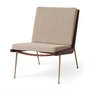 &Tradition - Boomerang HM1 Loungechair fauteuil, notenhout geolied / beine messing, beige karakorum 003