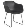 Muuto - Fiber Fauteuil Sledevoet, zwart