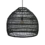 HKliving - Wicker Hanglamp M, Ø 60 x H 50 cm, zwart