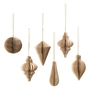 Broste Copenhagen - Christmas Mix Decoratieve hanger, Ø 5 x H 7 cm, bruin natuur (set van 6)