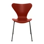 Fritz Hansen - Stoel Series 7, zwart / essenfineerrood gekleurd