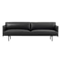 Muuto - Outline Sofa 3-zits, zwart Refine Leder / zwart