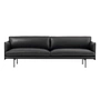 Muuto - Outline Sofa 3-zits, zwart Refine Leder / zwart