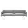 Muuto - Outline Sofa 3-zits, grijs (fiord 151) / zwart