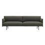 Muuto - Outline Sofa 3-zits, g(rün fiord 961) / verkeerszwart (RAL 9017)