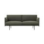 Muuto - Outline Sofa 2-zits, verkeerszwart (RAL 9017) / groen fiord 961