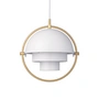 Gubi - Multi-Lite Hanglamp S, Ø 22,5 cm, messing / wit