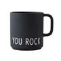 Design Letters - AJ Favourite Porseleinen mok met handvat, You Rock / zwart