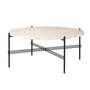 Gubi - Travertine salontafel, Ø 80 cm, zwart / wit