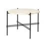 Gubi - Travertine salontafel, Ø 55 cm, zwart / wit