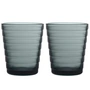 Iittala - Aino Aalto Glazen beker 22 cl, donkergrijs (set van 2)
