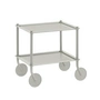 Muuto Flow - Zij trolley, 2 legborden, grijs