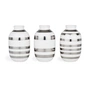 Kähler Design - Omaggio Vaas miniatuur H 8 cm, zilver (set van 3)