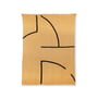 HKliving - Deken met streeppatroon, 130 x 170 cm, oker/zwart
