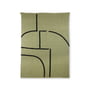 HKliving - Deken met streeppatroon, 130 x 170 cm, groen/zwart