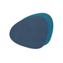 Lind DNA - Glazen onderzetters Curve Double , Nupo midnight blue / petrol