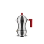 Alessi - Pulcina Espressomachine, 7 cl, zilver / rood