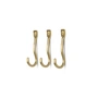 Ferm Living - Curvature Muurhaken, messing (set van 3)