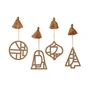 Broste Copenhagen - Christmas Fili Decoratieve hanger, Ø 8 cm, indian tan (set van 4)