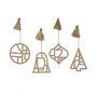 Broste Copenhagen - Christmas Fili Decoratieve hanger, Ø 8 cm, bruin natuur (set van 4)
