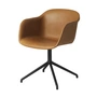 Muuto - Fiber Chair Swivel Base , leder cognac / zwart