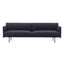 Muuto - Outline Sofa 3-zits, donkerblauw (Vidar 554) / zwart