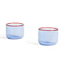 Hay - Tint Drinkglas 200 ml, lichtblauw / rood (set van 2)
