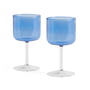 Hay - Tint Wijnglas, blauw/helder (set van 2)