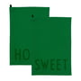 Design Letters - Favourite Theedoek, Sweet / Home, olijfgroen (set van 2)