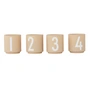Design Letters - Porseleinen mini mok (set van 4), beige