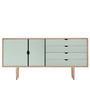 Andersen Furniture - S6 Dressoir, gezeept eiken / fronten ocean grey