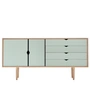 Andersen Furniture - S6 Dressoir, gezeept eiken / fronten ocean grey