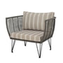 Bloomingville - Mundo Lounge Chair met kussen, groen / wit beige gestreept