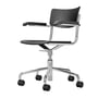 Thonet - S 43 FDR Bureaustoel met armleggers, chroom / zwart gebeitst beuken