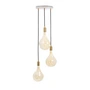 Tala - Brass Triple Hanglamp set, inclusief 3 x Voronoi II LED lamp E27, wit / messing