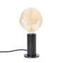 Tala - Oak Knuckle Tafellamp, zwart eiken / staal (limited edition) inclusief Voronoi I LED-lamp E27 2W, Ø 12,5 cm, transparant grijs