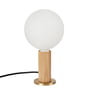 Tala - Eiken Knuckle Tafellamp, eiken / messing inclusief Sphere IV LED-lamp E27 8W, Ø 15 cm, wit mat