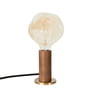 Tala - Walnoot Knuckle Tafellamp, walnoot/messing inclusief Voronoi I LED-lamp E27 2W, Ø 12,5 cm, transparant grijs