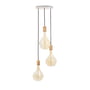 Tala - Eiken Triple Hanglamp set, inclusief 3 x Voronoi II LED lamp E27, wit / messing