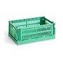 HAY - Colour Crate Mandje S, 26,5 x 17 cm, dark mint , recycled